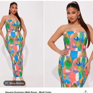 Colorful Strapless Dress